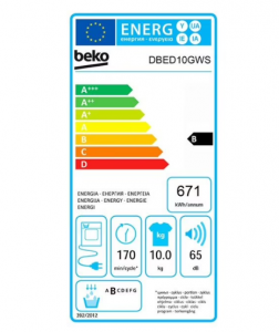 étiquette énergie BEKO DBED10GWS