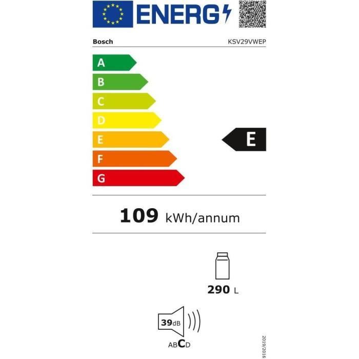 BOSCH KSV29VWEP étiquette énergie