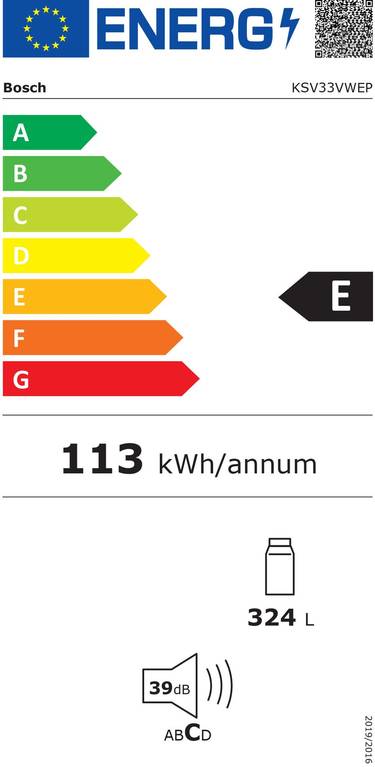 BOSCH KSV33VWEP étiquette énergie