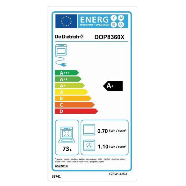 DE DIETRICH DOP8360X étiquette énergie