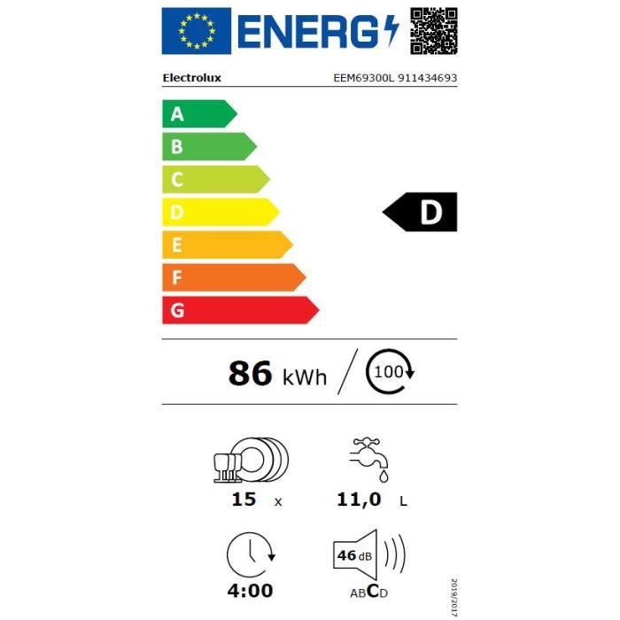 ELECTROLUX EEM69300L étiquette énergie