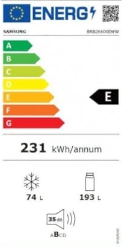 SAMSUNG BRB26600EWW étiquette énergie