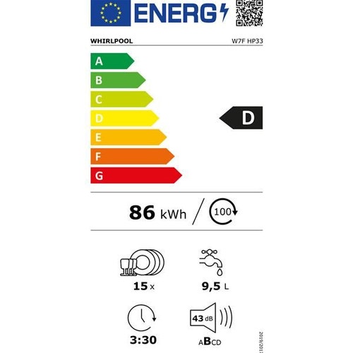 WHIRLPOOL W7FHP33 étiquette énergie
