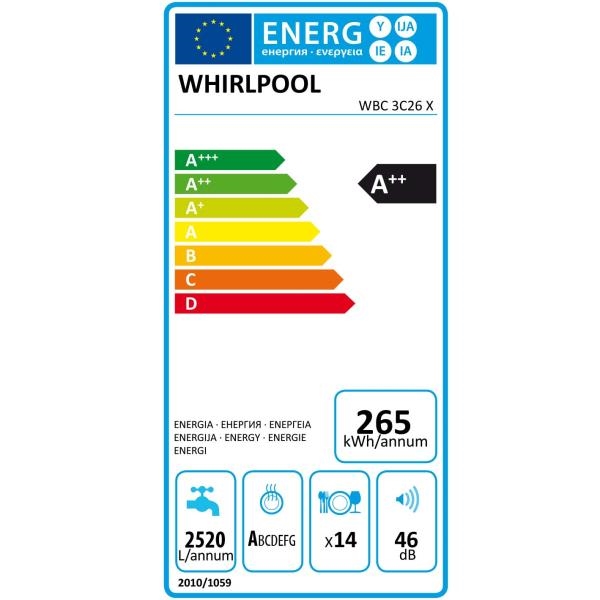 Whirlpool WBC3C26X étiquette énergie