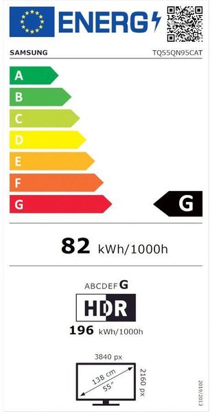 SAMSUNG TQ55QN95C étiquette énergie