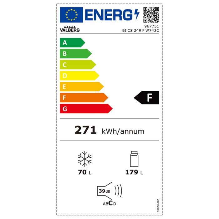 VALBERG BI CS 249 F W742C étiquette energie