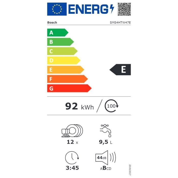 BOSCH SMS4HTW47E étiquette énergie