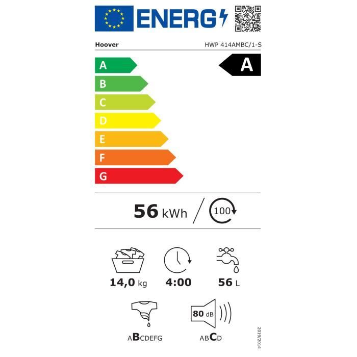 HOOVER HWP414AMBC/1-S étiquette énergie